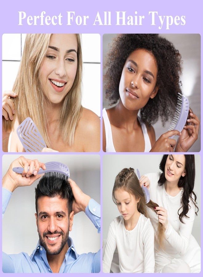 START MAKERS Hair Brush, Professional Vented Detangling Brush for Wet & Dry Curly Thick Straight Hair, Women Men Wide Paddle Brush Curved Detangler Hairbrush Lavender Purple - Image 5